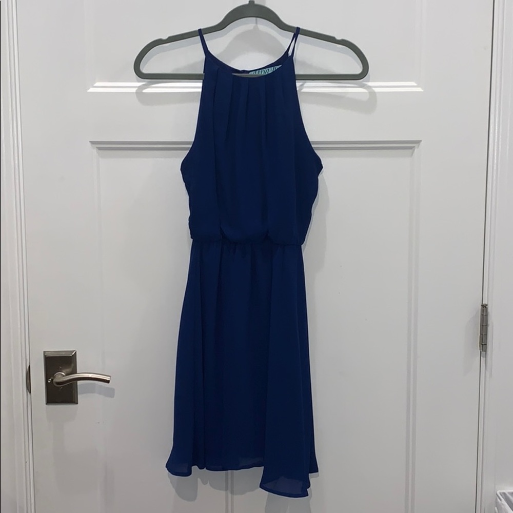 Royal blue sleeveless short dress